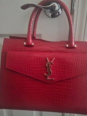 YSL red satchel